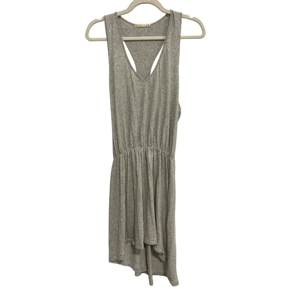 Alternative V Neck Tank Dress Size Large Elastic Hi Low Heather Gray Cotton
